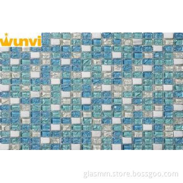 Home Decorative Ceramic Iridescent Glass Mosaic Tile , Brok